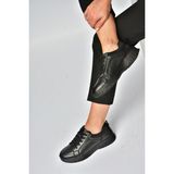 Fox Shoes Z555562003 Siyah Hakiki Deri Kadın Spor Ayakkabı