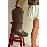 Fox Shoes Z973286109 Kahverengi Düz Taban Klasik Kadın Çizme