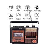 Fp 319BT Bluetooth Hoparlör Retro USB Kart Fm Radyo Kaset Teyp Çalar Playback Pilli Müzik Player - Bordo
