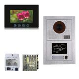 Fp-Tech Görüntülü Kapı İnterkom Sistemi 2 Telli 1 2 3 4 Lcd Dokunmatik Monitör Ailesi İki Aileli Ev İki Aileli Kamera (Tam Bir Aile Seti)