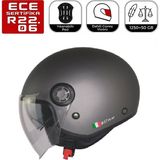 FR612 Mat Gri Motosiklet Kaskı Güneş Vizörlü Yarım Açık Motorcu Kask