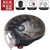 FR612 Rebo Motosiklet Kaskı Güneş Vizörlü Yarım Açık Motorcu Kask - Çok Renkli