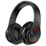 Fragolucyou Kablosuz Bluetooth Kulaklıklar-Renkli Işıklar, Büyük Pil Kapasitesi, Katlanabilir, Bluetooth 5.0,10 m Menzil, Stereo Surround, Dahili Mikrofon, Rahat yapıştırılmış Kulaklar (Siyah)