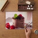 Frambuazlı Çikolatalı Pasta Tasarımı 240 Parça Ahşap Puzzle Ahşap Kutuda MP01730