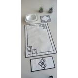 Frame Style 18 Parça Linen Kumaş Amerikan Servis Seti - 35 x 47 cm - Açık Krem