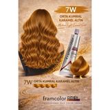 Framesi Framcolor Futura Saç Boyası 50 ml - 7W ORTA KUMRAL KAREMEL ALTIN