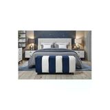 Framgan Premium Büyük Yarmalı Yatak Ucu Bench & Makyaj Masası Pufu – Modern, Şık & Dekoratif – Lacivert 45 X 105
