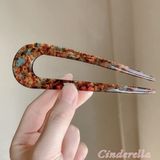 France Handmade Topuz Tokası 13CM - Lüks Kemik Saç Topuz Çubuğu - Yeni Sezon Çubuk Toka (Model-2) - Tek Ebat