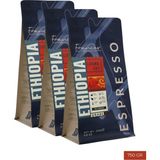 Frances %100 Arabica Ethiopia Sidamo Gr2 Espresso | 3X250G | Canlı Asidite - Çekirdek Kahve - 750 gr