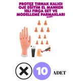 Francheska Protez Tırnak Uygulaması Için 1 Eğitim Eli 10 Parmak 10 Tırnak Fırçası Kiti