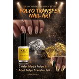 Francheska Tırnak Gümüş- Gold Folyo Tırnak Sanatı Süslemeleri Nail Art Dizayn 2 folyo+yapıştırıcı