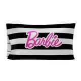 Franco Koleksiyon Barbie Barbicore Siyah & Beyaz Soyulmuş Güzellik İpeksi Saten Standart Yastık Kılıfı Kılıfı 20x30 Saç ve Cilt için, (Resmi Lisanslı Ürün)