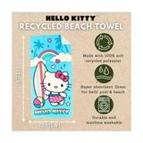 Franco Sanrio Hello Kitty Süper Yumuşak HAFIF%100 Geri Dönüştürülmüş Plaj Havlusu Geri Dönüştürülmüş Plastik Şişelerden Üretilmiştir, 147 cm x 71 cm (%100 Resmi Lisanslı Sanrio Ürünü) - 001-Beyaz