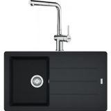 Franke Basis BFG 611-86 Nero Granit Evye-Active Plus Doccia 2.0 Krom Batarya Seti