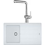 Franke Bfg 611 Granit Bianco Evye, Active Plus Doccia Krom Spiralli Armatür Seti - Bianco Krom Set - Beyaz