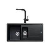 Franke BFG 651-97 Nero Granit Eviye + Active Plus Doccia 2.0 Nero Spiralli Mutfak Bataryası Seti