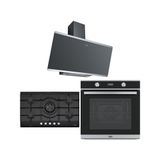 Franke Fpj 915 V Bk/ss Davlumbaz Fhng 905 4g Tc Bk C Ocak Fsm 86 H Xs Fırın Siyah/inox Ankastre Set