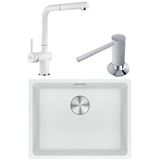 Franke Maris Mrg 110-52 Granit Eviye-active Plus Doccia 2.0 Armatür-sıvı Sabunluk Üçlü Set Bianco Beyaz