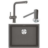 Franke Maris Mrg 110-52 Granit Eviye-active Plus Doccia 2.0 Armatür-sıvı Sabunluk Üçlü Set Stone Grey Gri
