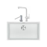 Franke Maris Mrg 210/110-72 Bianco Granit Eviye Actıve Plus Doccia 2.0 Armatür Sıvı Sabunluk Üçlü Set Bianco - Beyaz