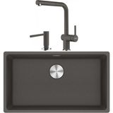 Franke Maris Mrg 210/110-72 Granit Eviye Active Plus Doccia 2.0 Armatür Sıvı Sabunluk Üçlü Set Slate Gri