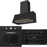 Franke Rustik FCO 70 - FCO 86 - FCH 755 Country Nero Siyah 3'lü Ankastre Set