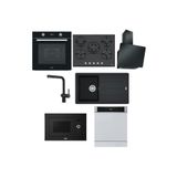 Franke Siyah Set 1, Fırın, Ocak 60 cm, Davlumbaz 60 cm, Mikrodalga, Bulaşık Makinası, Evye ve Armatü