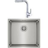 Franke Teka Linea 45.40 Paslanmaz Tezgahaltı Çelik Evye ve Ark 938 Krom Spiralli Batarya Set