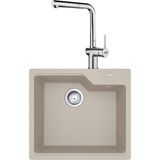 Franke Ubg 610-50 Granit Sahara Evye, Actıve Plus Doccıa 2.0 Spiralli, Krom Armatür - Bej