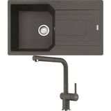 Franke Ubg 611-86 Granit Slate Grey Evye, Active Plus Doccia Slate Grey Armatür - Slate Grey Eviye + Krom Armatür - Gri