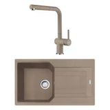Franke UBG 611-86 Oyster Granit Eviye + Active Plus Doccia 2.0 Oyster Spiralli Mutfak Bataryası Seti