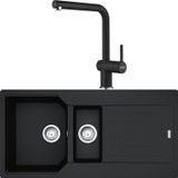 Franke UBG 651-100 Urban Granit Nero Eviye Active Plus Doccia Nero Armatür