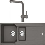 Franke Urban UBG 651-100 Stone Grey Granit Eviye-Active Plus Doccia Batarya Seti