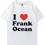 Frank'ı Seviyorum Baskı T-Shirt Erkek Kadın Yüksek Kaliteli Moda Giyim Retro Büyük Boy P - Beyaz - XL