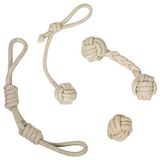 Franklin Pet Supply Doğal halat köpek oyuncağı 4'lü paket – kenevir – Play Fetch – halat çekme – köpek dişleri – köpek yavruları için çiğneme oyuncağı