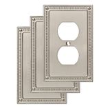 Franklin pirinç Classic inci çift yönlü/Switch Plaka/Kılıf, tek, Gümüş, W35059V-SN-C
