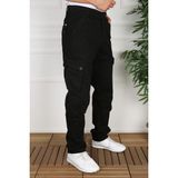 Frankness Jeans Pacos Kargo Pantolon Rahat Kesim Erkek Kargo Pantolon - 34 - Siyah