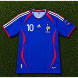 Fransa 2006 Dünya Kupası Zinedine Zidane Nostalji Forması (Blue) Yetişkin - Mavi