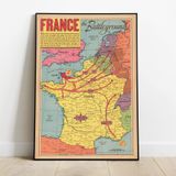 Fransa II. Dünya Savaşı Haritası Posteri 60x90 cm AMC503