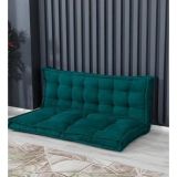Fransız Berlin Minder Oturma Minderi, Yer Minderi, Minder, Tv Izleme Minderi, Bahçe Minderi, Palet Minderi 130x70cm Alt Üst Takım (Yeşil)