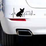 Fransız Bulldog kalp atışı araba Sticker YApıştırmasu 30 CM