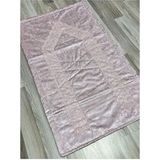 Fransız Güpür Işlemeli Kadife Çeyizlik Gelin Seti Seccadesi - 70 x 120 cm - Pembe
