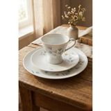 Fransız Limoges Selb Germany Porselen Çay/kahve Fincanı ve Tabakları 3 Parça 150 ml - 1 Adet - Beyaz - Mavi