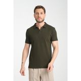 Frappoli 2032 Rico Erkek Haki %100 Pamuk Waffle Regular Fit Polo Yaka Tişört - 3XL