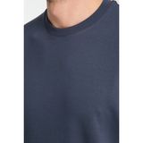 Frappoli 2857 Massimo Erkek Mavi %100 Supima Pamuk Çekmeyen Kumaş Regular Fit Bisiklet Yaka Tişört - 3XL