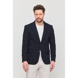 Frappoli 3115 Erkek Gri Esnek Likralı Pamuk Karışımlı Slim Fit Ilkbahar-Yaz Spor Blazer Ceket - Lacivert - 48 - 6 Drop