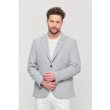 Frappoli 3115 Erkek Gri Esnek Likralı Pamuk Karışımlı Slim Fit İlkbahar-Yaz Spor Blazer Ceket