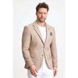 Frappoli Abrines Erkek Hardal Pamuklu Likralı Esneyen Kumaşlı Slim Fit Spor Blazer Ceket