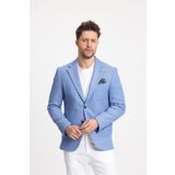Frappoli Abrines Erkek İndigo Pamuklu Likralı Esneyen Kumaşlı Slim Fit Spor Blazer Ceket