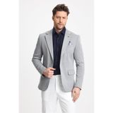 Frappoli Abrines Erkek Koyu Gri Pamuklu Likralı Esneyen Kumaşlı Slim Fit Spor Blazer Ceket